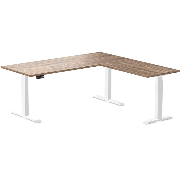 Desky Eco L-Shape Melamine Sit Stand Desk-White Desky®