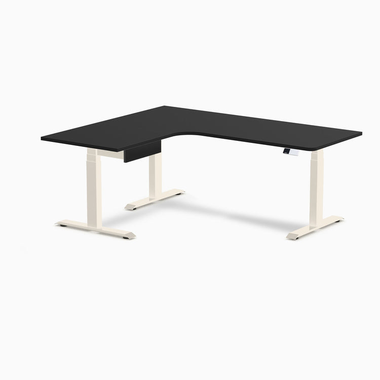 Desky Sigma L-Shape Gaming Desk With Drawer, Wheat frame