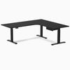 Desky Sigma L-Shape Gaming Desk With Drawer, Matte Black frame