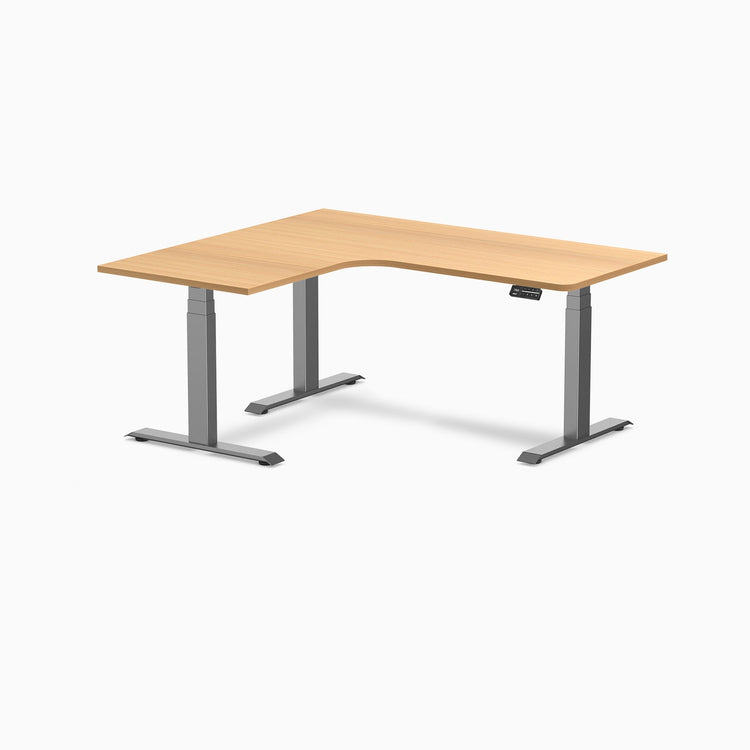 Desky L-Shape Melamine Sit Stand Desk