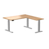 l-shape rubberwood sit stand desk