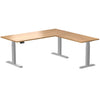 l-shape rubberwood sit stand desk