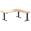 l-shape rubberwood sit stand desk