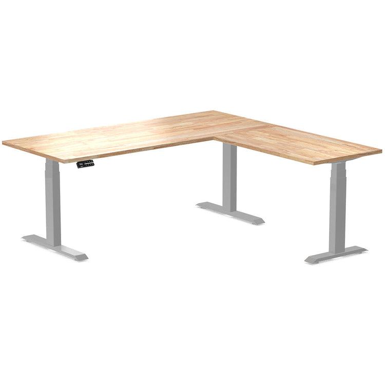 l-shape rubberwood sit stand desk