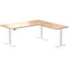 l-shape rubberwood sit stand desk