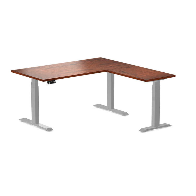 Desky Rubberwood L-Shape Sit Stand Desk