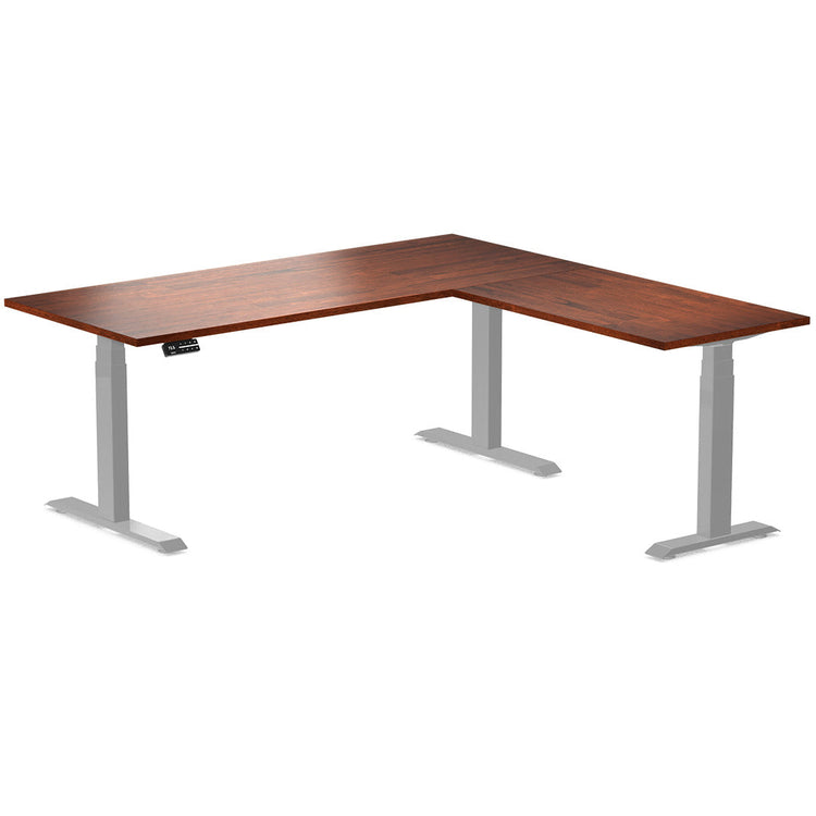 Desky Rubberwood L-Shape Sit Stand Desk