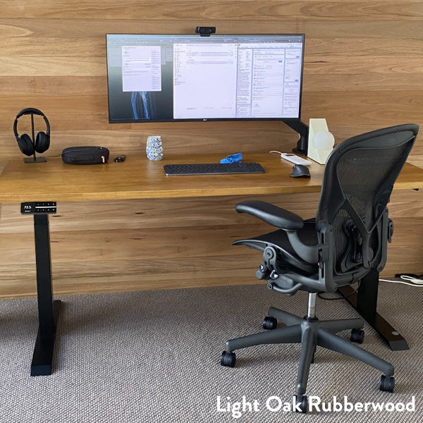 Desky Dual Rubberwood Sit Stand Desk