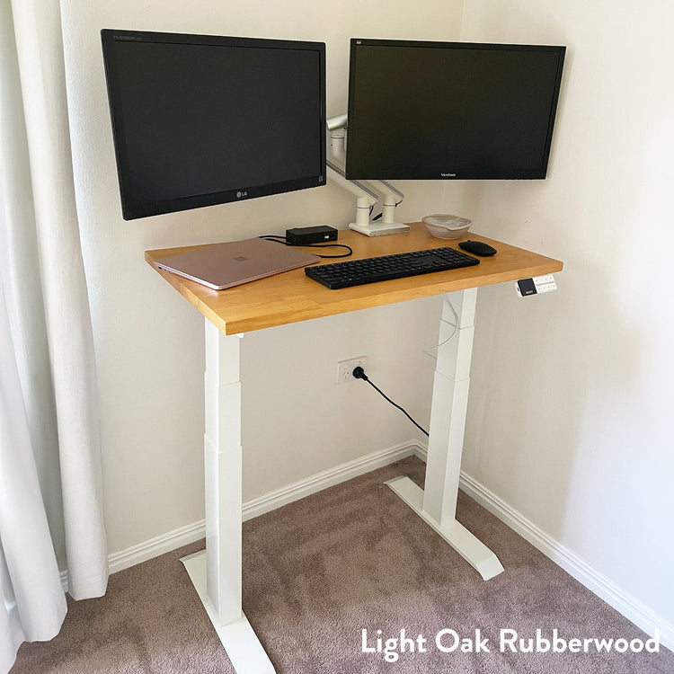 Desky Dual Mini Rubberwood Sit Stand Desk