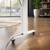 White desky magnetic cable management attached to Desky frame legs