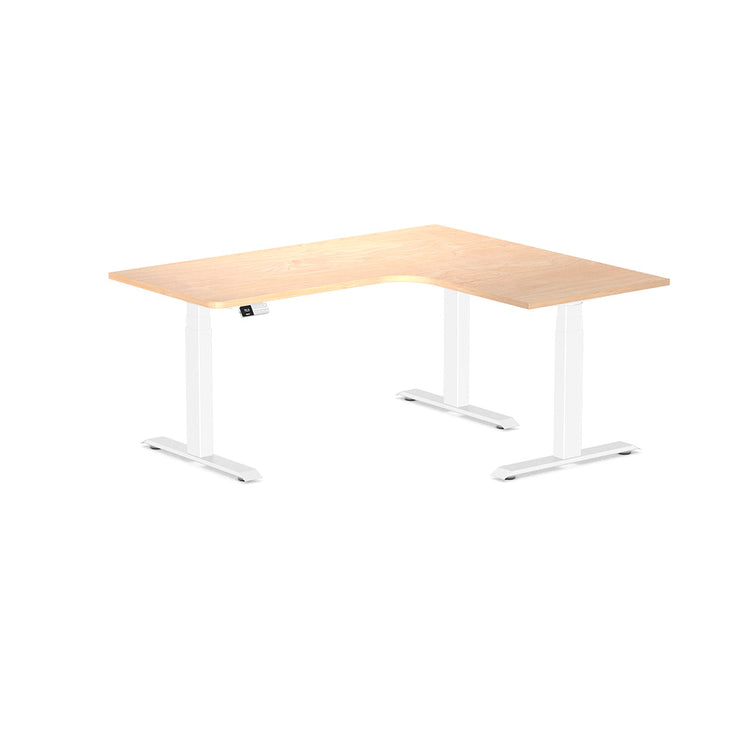 Desky L-Shape Melamine Sit Stand Desk-Curly Birch Desky®