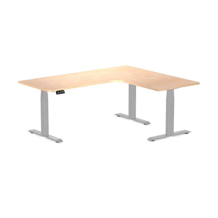 Desky L-Shape Melamine Sit Stand Desk-Curly Birch Desky®