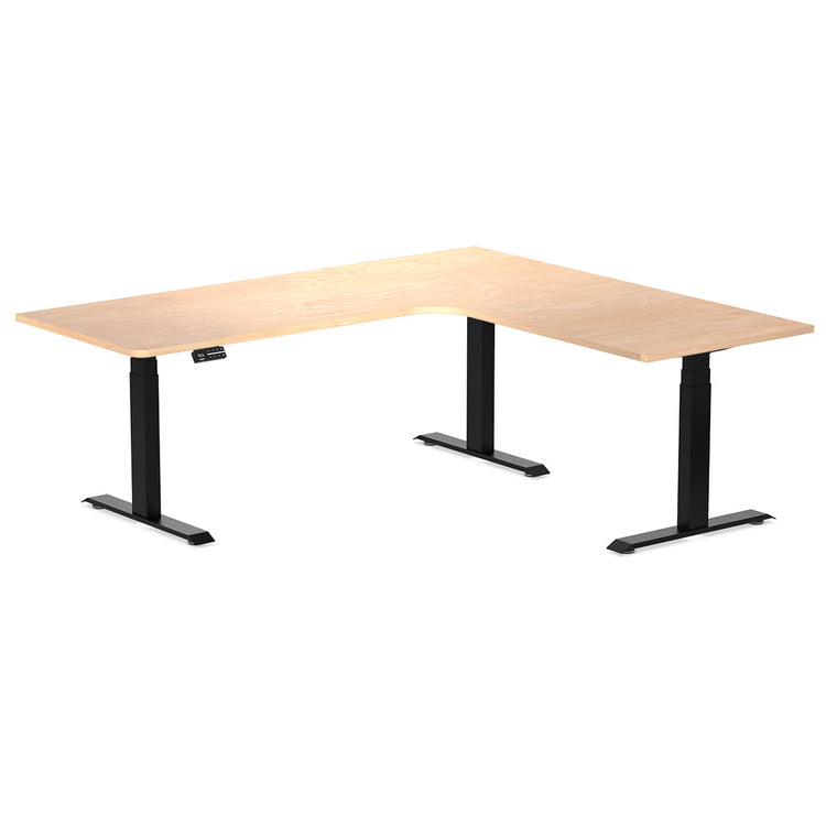 Desky L-Shape Melamine Sit Stand Desk-Curly Birch Desky®