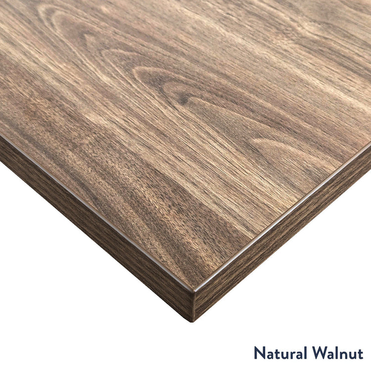 Desky scalloped melamine in natural walnut desktop