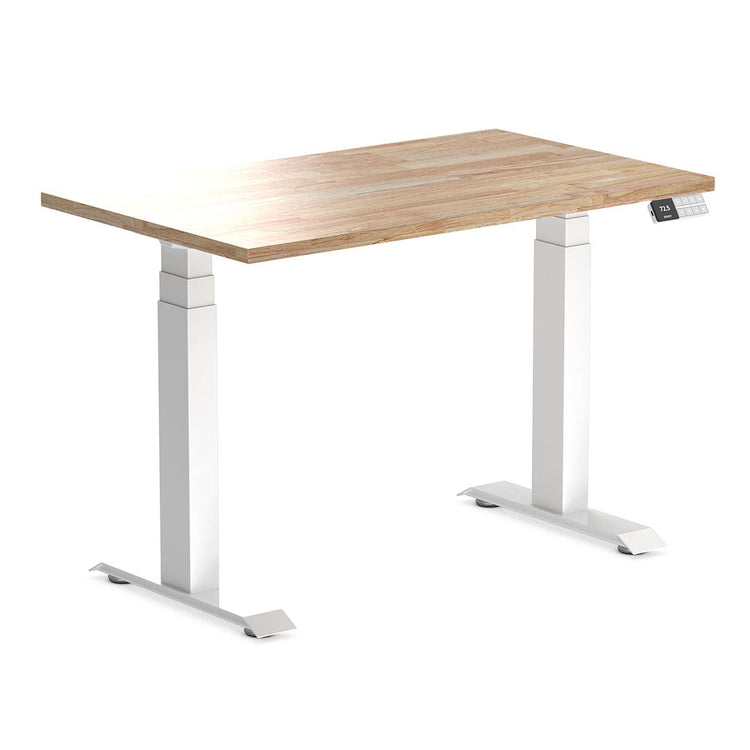 dual mini rubberwood sit stand desk