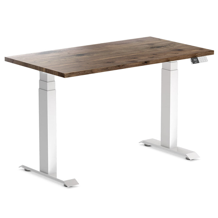 Desky Dual Mini Hardwood Sit Stand Desk-Natural Walnut Desky®