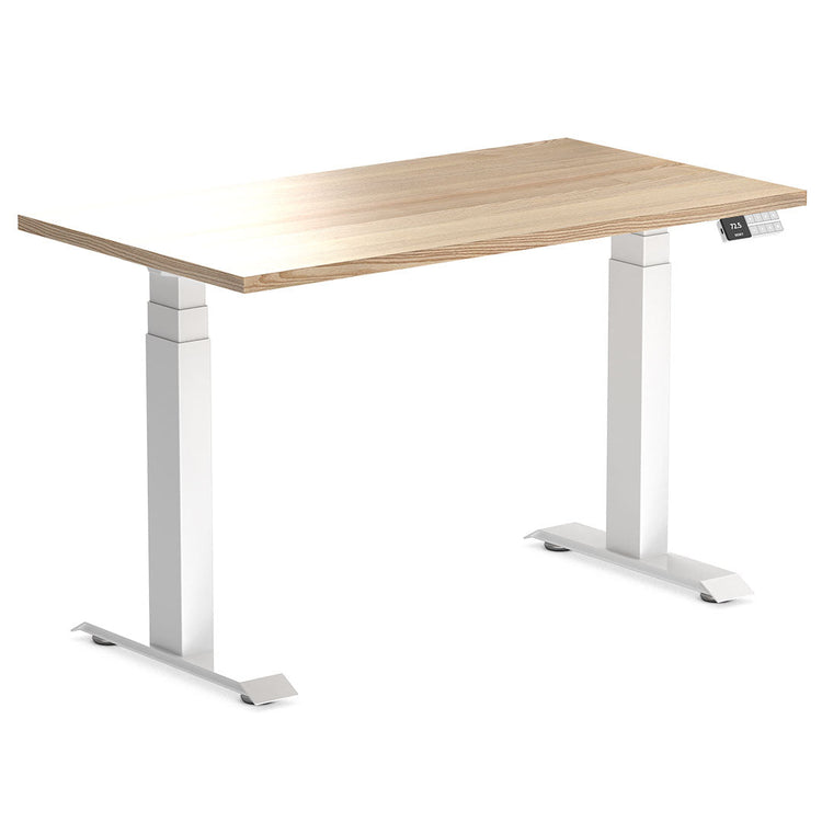 Desky Dual Mini Hardwood Sit Stand Desk-White Ash Desky®