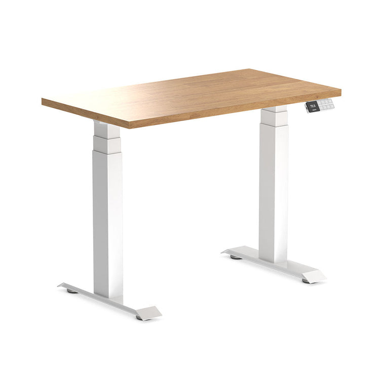 dual mini rubberwood sit stand desk