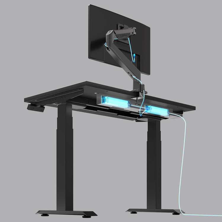 Desky mini cable and power tray standing desk