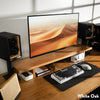 White Oak monitor stand setup