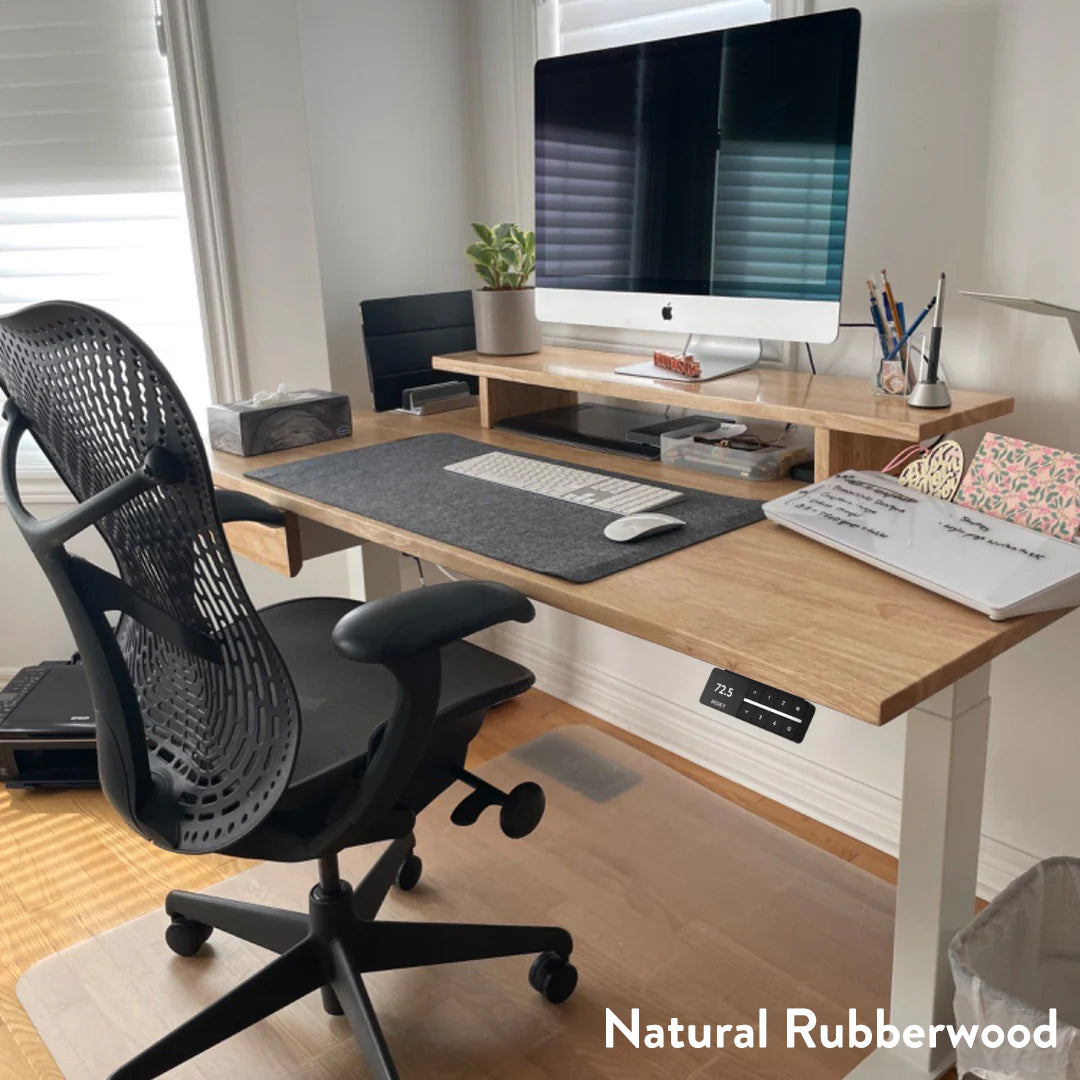 Dual Rubberwood Sit Stand Desk - Desky Commercial