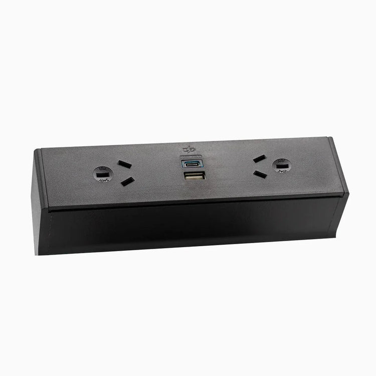 Desky Qiksilva On Desk Power-Power Accessories-Desky-Black-2 x Power 2 X USB-Starter Power Cable-DeskyÌâå¨ Australia