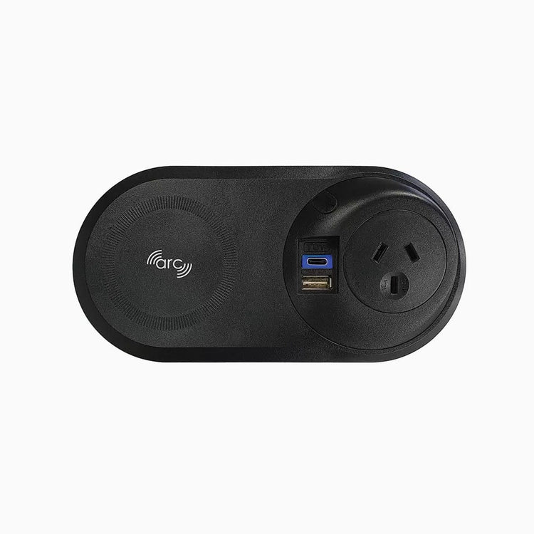 Desky Pixel ARC Wireless Charger On Desk Power-Power Accessories-Desky-Black-Starter Power Cable-A-DeskyÌâå¨ Australia