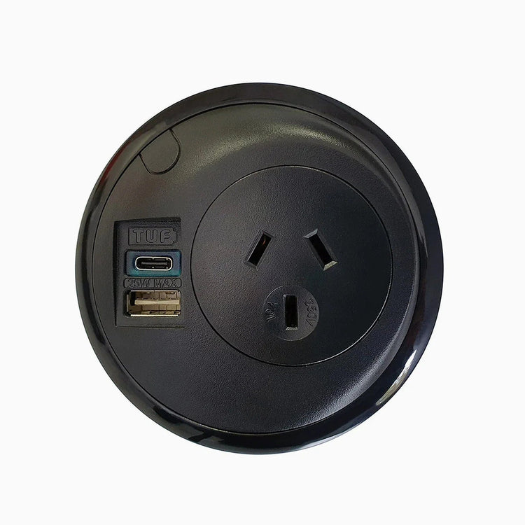 Desky Pixel On Desk Power-Power Accessories-Desky-Black-Starter Power Cable-A-DeskyÌâå¨ Australia
