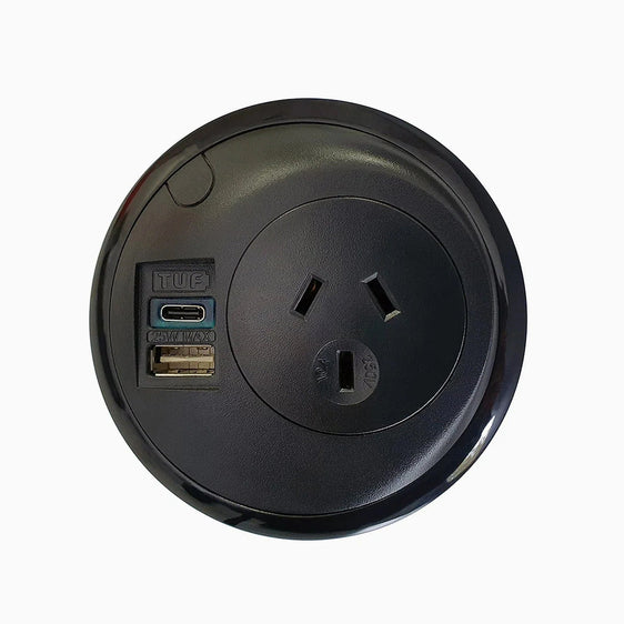 Desky Pixel On Desk Power-Power Accessories-Desky-Black-Starter Power Cable-A-DeskyÌâå¨ Australia