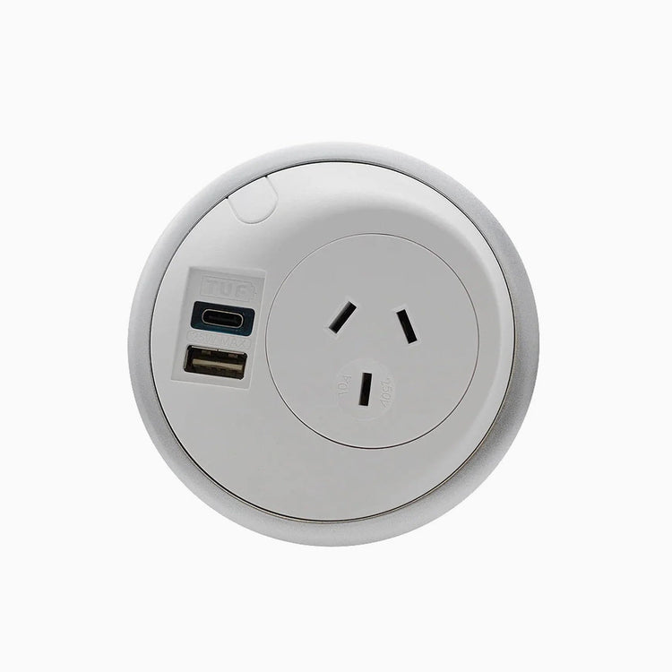 Desky Pixel On Desk Power-Power Accessories-Desky-White-Starter Power Cable-A-DeskyÌâå¨ Australia