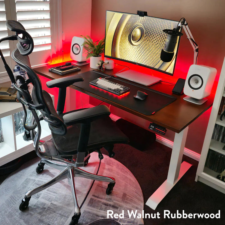 Desky Dual Rubberwood Sit Stand Desk