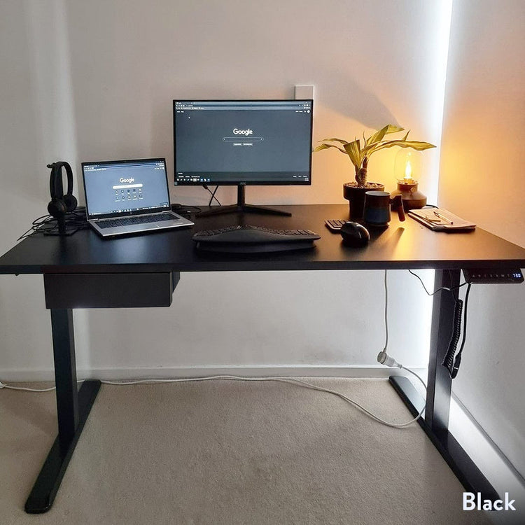 Desky Single Standing Desk With Drawer detail view 3