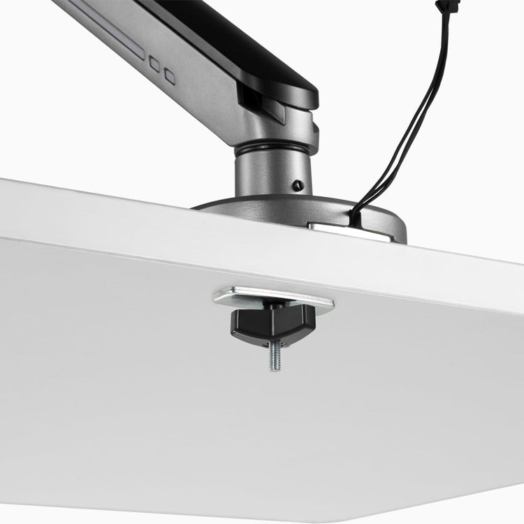 Desky Single LED Monitor Arm bolt install