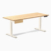 Desky Single Standing Desk With Drawer, Bamboo desktop, Wheat frame