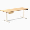 Desky Single Standing Desk With Drawer, Bamboo desktop, Wheat frame