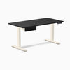 Desky Single Standing Desk With Drawer, Black desktop, Wheat frame