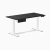 Desky Single Standing Desk With Drawer, Black desktop, White frame