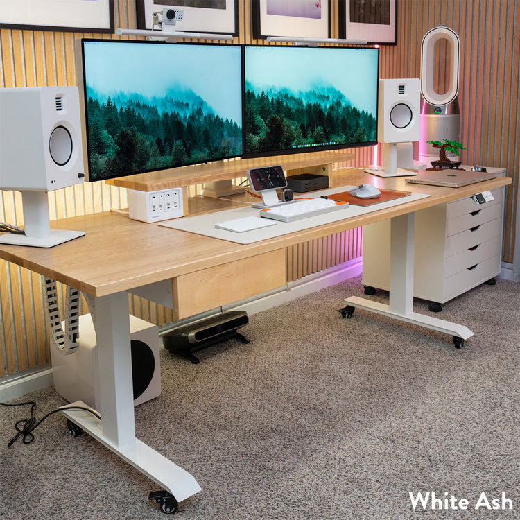 Desky Dual Hardwood Sit Stand Desk