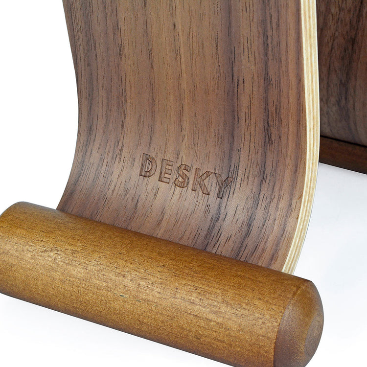 Desky logo headphone wooden holder