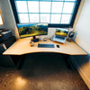 Desky Zero Ergo Edge Office Desk-Desks-Desky-White-1200x750mm-Matte Black-Desky® Australia