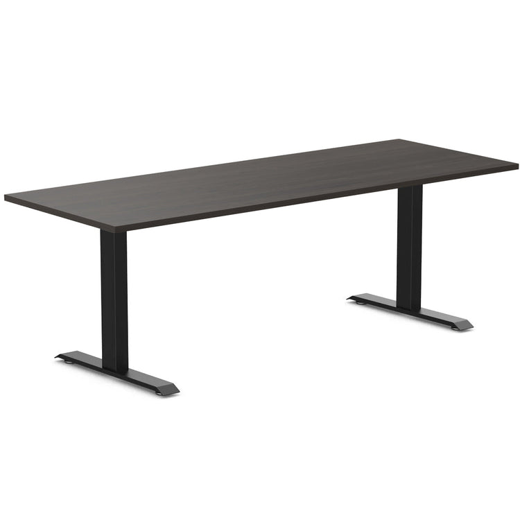 Desky zero melamine desk 2000mm burnished wood in black