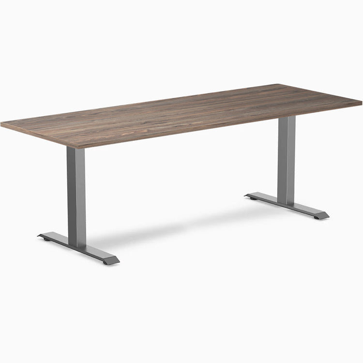 Desky zero melamine desk 2000mm natural walnut in gray