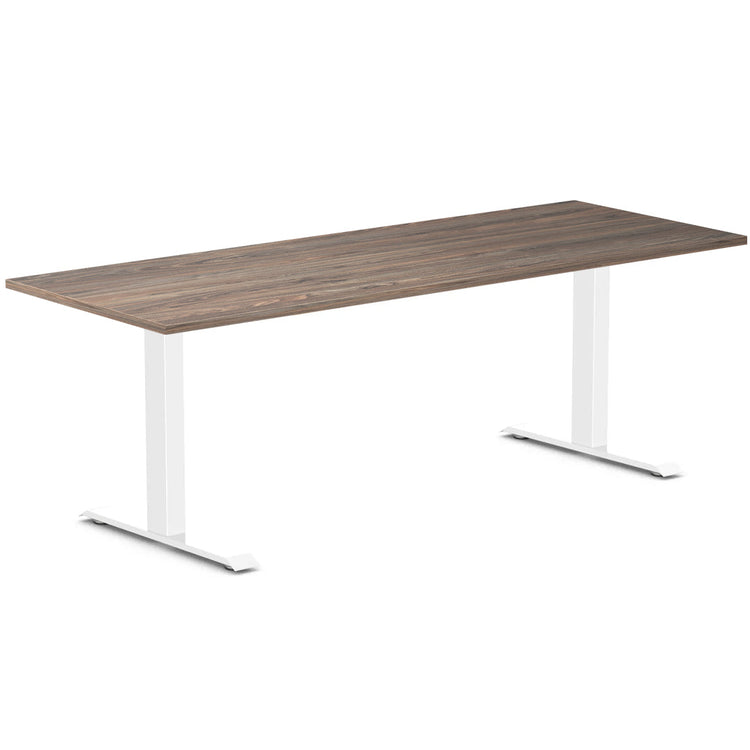 Desky zero melamine desk 2000mm natural walnut in white