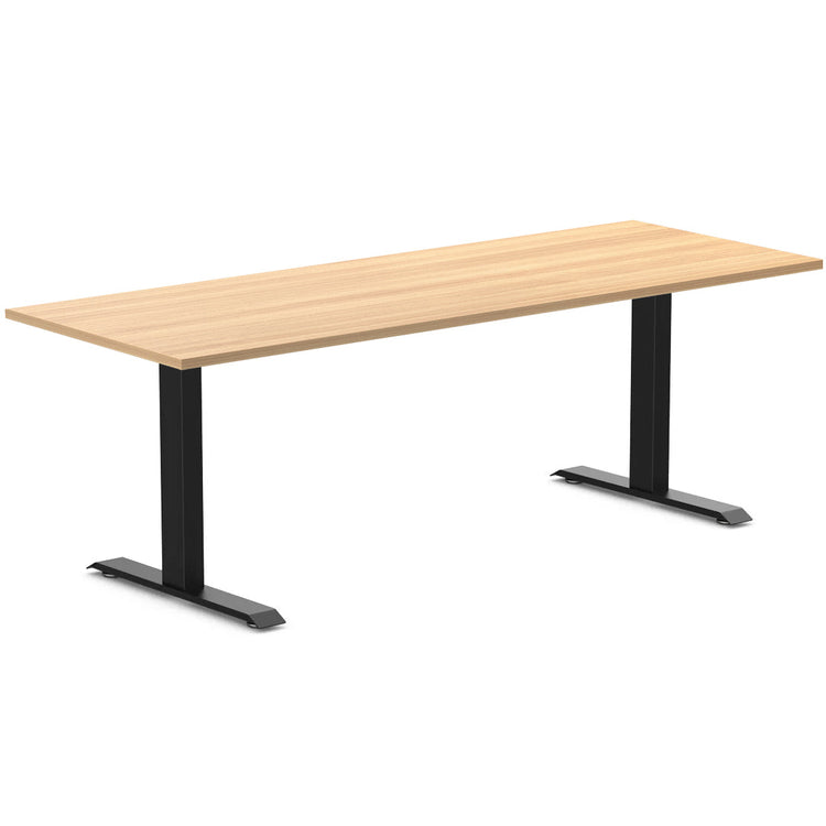 Desky zero melamine desk 2000mm sublime teak in black