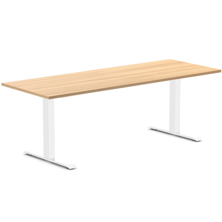 Desky zero melamine desk 2000mm sublime teak in white