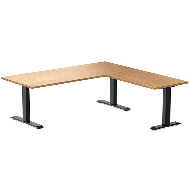 zero rubberwood l-shape fixed desk