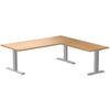 zero rubberwood l-shape fixed desk