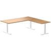 zero rubberwood l-shape fixed desk