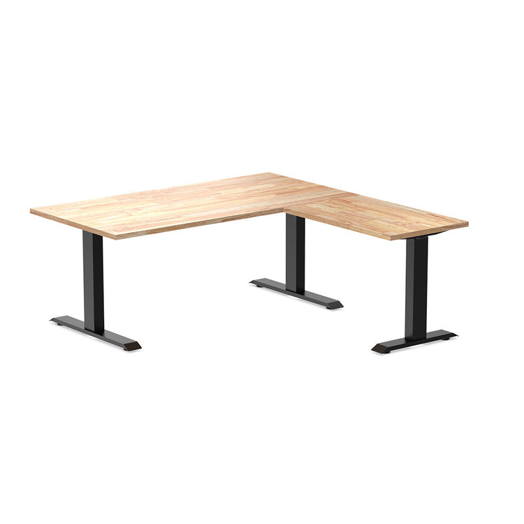 zero rubberwood l-shape fixed desk