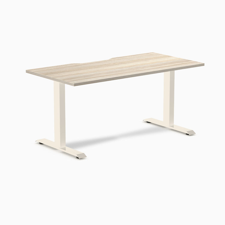 Desky Zero Scalloped Melamine Office Desk
